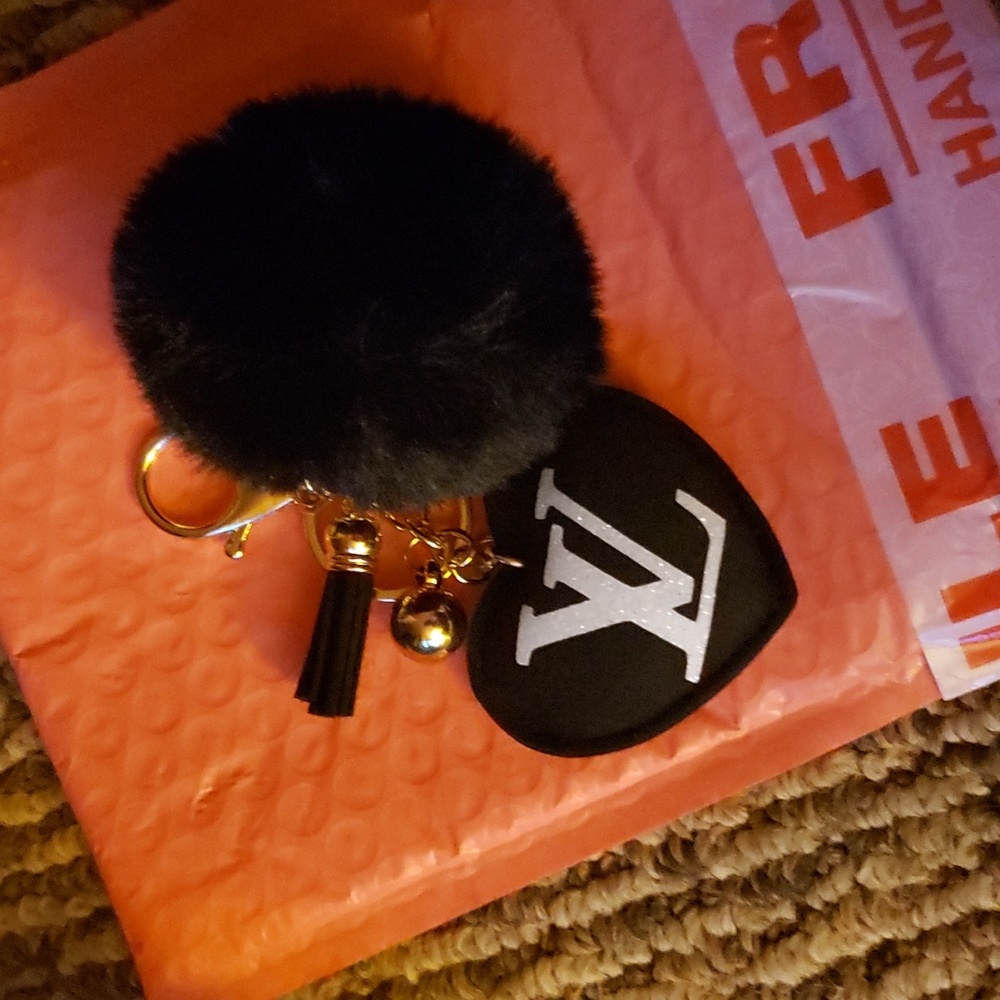 Upcycled puff LV unbranded keychain